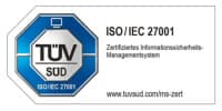 Zertifiziert nach DIN ISO 27001 durch den TÜV Süd